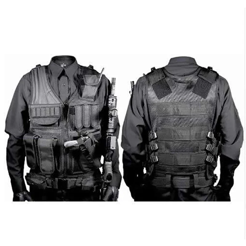 Chaleco táctico MOLLE ajustable con protección corporal para airsoft - imagen 4