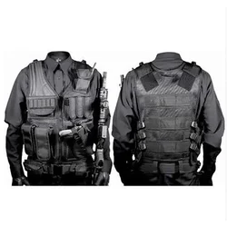 Chaleco táctico MOLLE ajustable con protección corporal para airsoft