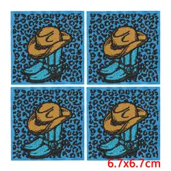 Parche termoadhesivo bordado calavera y equitación vaquero occidental