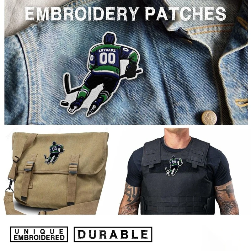 Parche bordado personalizado nombre y número Hockey para ropa - imagen 3
