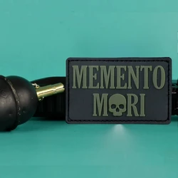 Parche táctico PVC calavera Memento Mori para ropa militar y outdoor