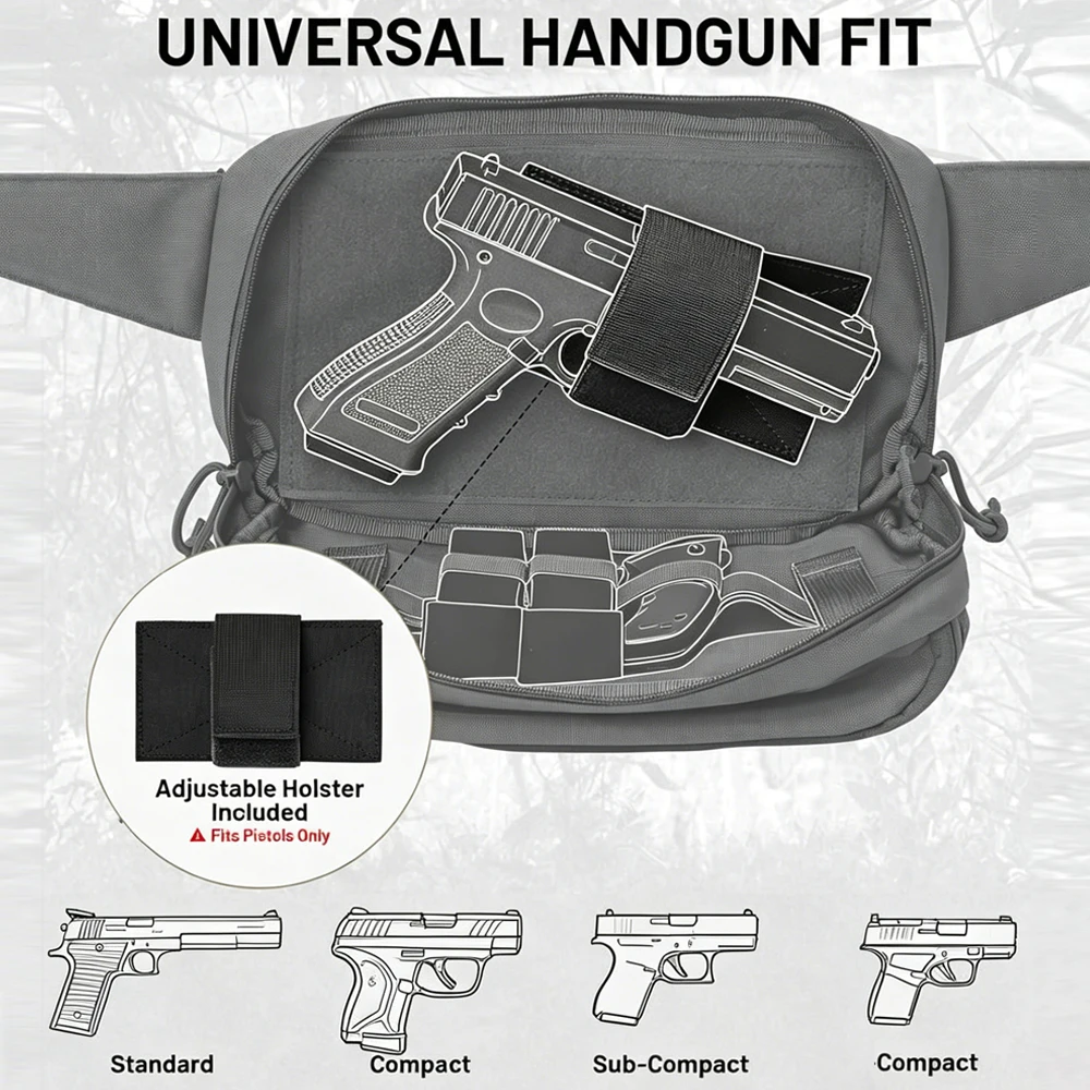 Funda táctica de pistola liberación rápida oculta riñonera - imagen 4