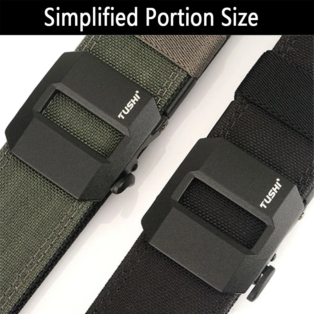 TUSHI Cinturón táctico de nylon con hebilla metálica automática - imagen 4