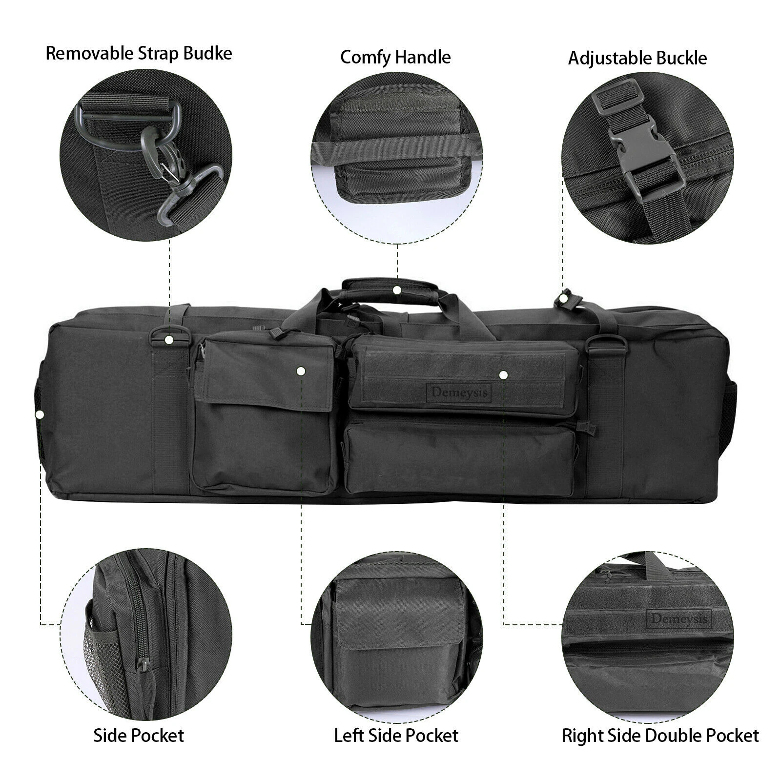 Mochila tactica MOLLE con bolsa doble para rifle y estuche carabina - imagen 5