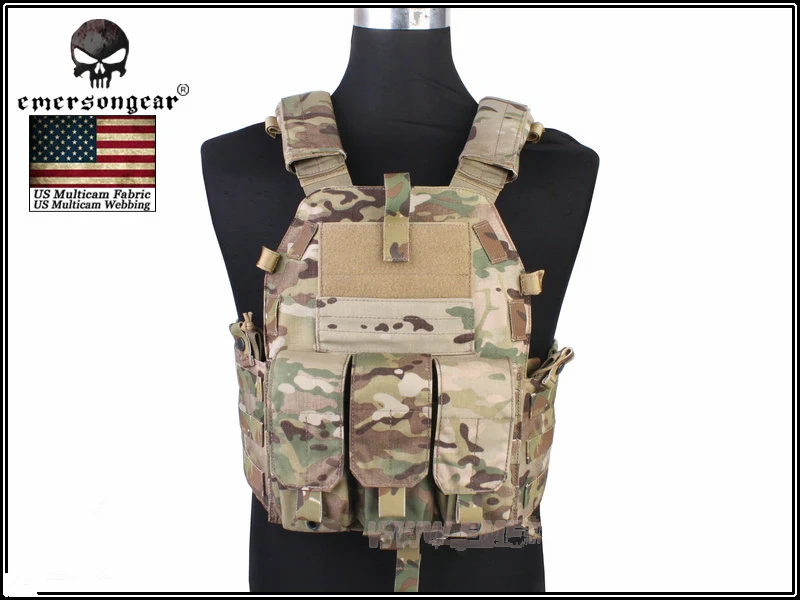 Vista del chaleco táctico Emersongear con sistema modular