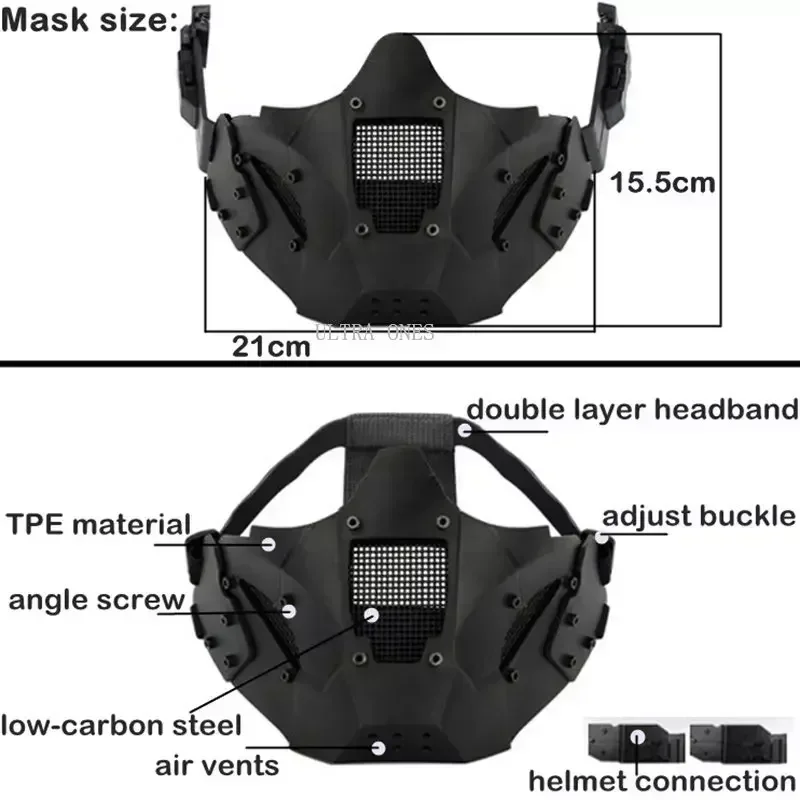 Máscara táctica airsoft protección facial semicubierta - imagen 2