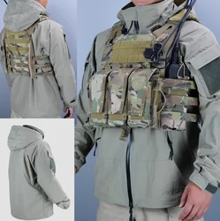 PCU L5 gris chaqueta táctica de nailon con capucha cremallera
