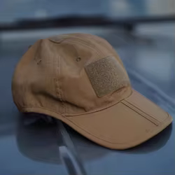 Gorra táctica plegable marrón lobo negro – senderismo y combate