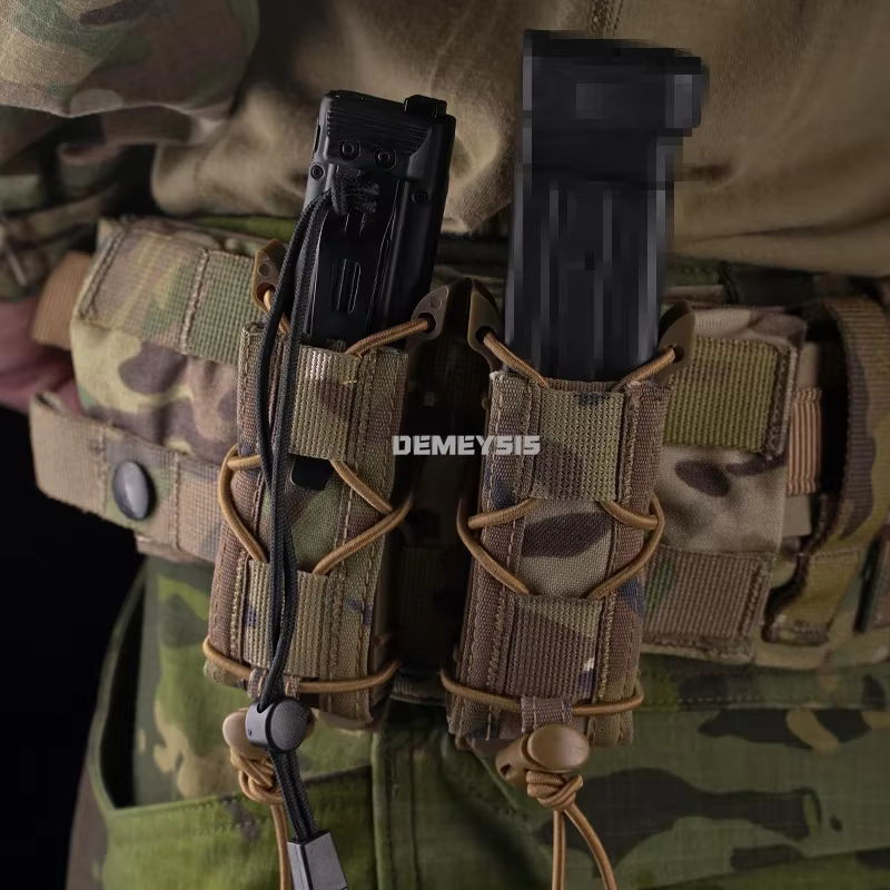 Bolsa porta cargadores 9mm doble con tapa abierta - MOLLE cinturón - imagen 4