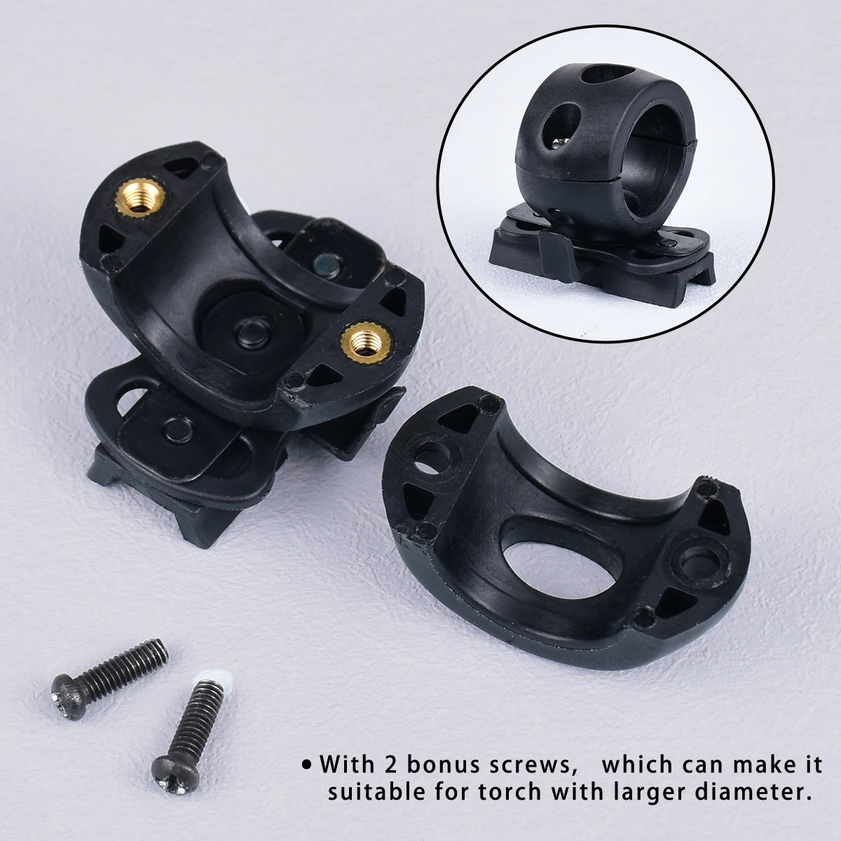IBH Soporte linterna táctica casco con carril tipo rail ajustable - imagen 3