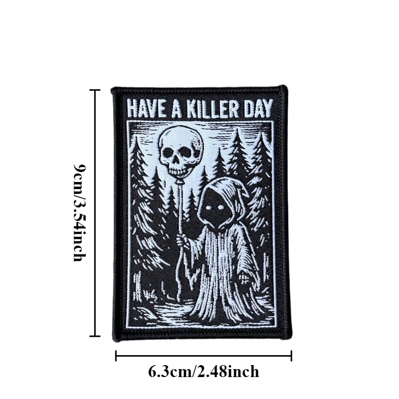 Parche táctico bordado calavera con velcro gancho y bucle moral