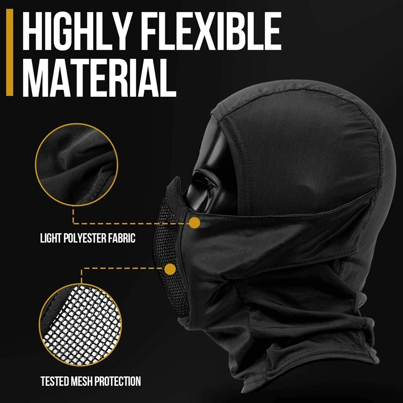 Máscara táctica de rostro con malla de acero para caza y paintball - imagen 2