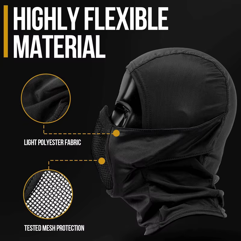 Máscara táctica de rostro con malla de acero para caza y paintball - imagen 2