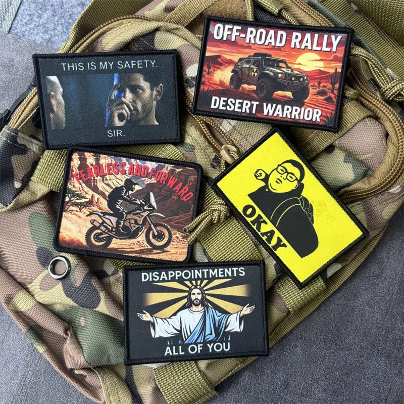 Parche táctico bordado con velcro insignia de moral para ropa
