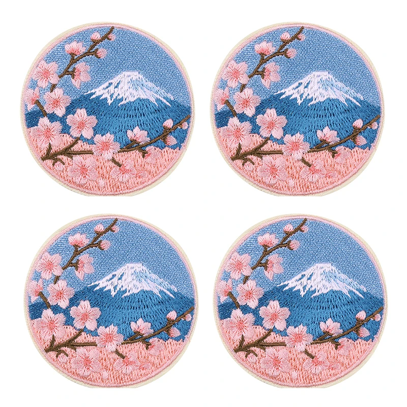 Parche termoadhesivo bordado flor de cerezo – para ropa y mochilas - imagen 2