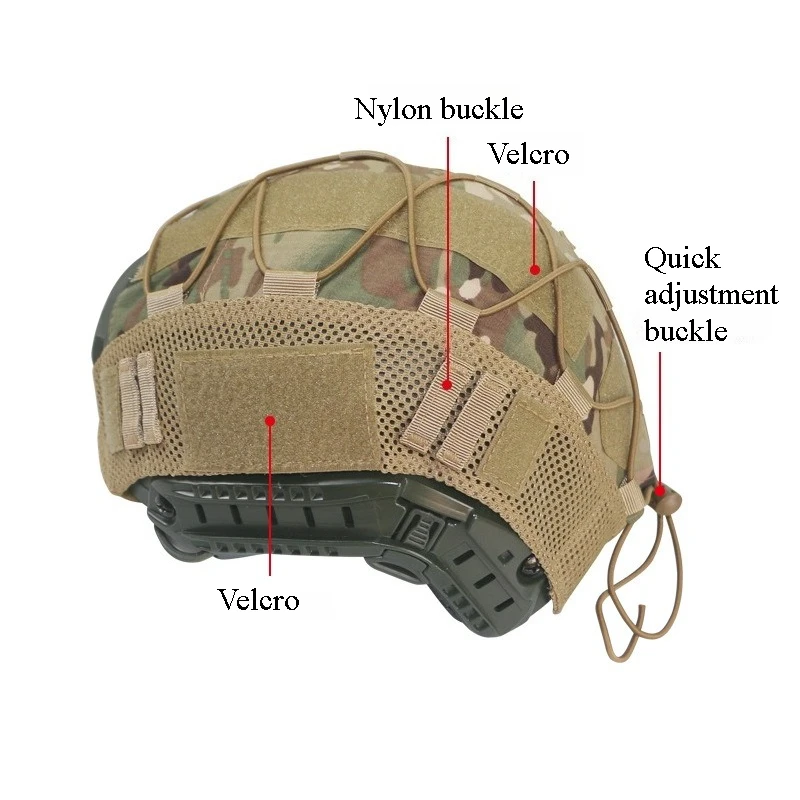 Flectarn funda casco táctico MC EMR desmontable rápida camuflaje