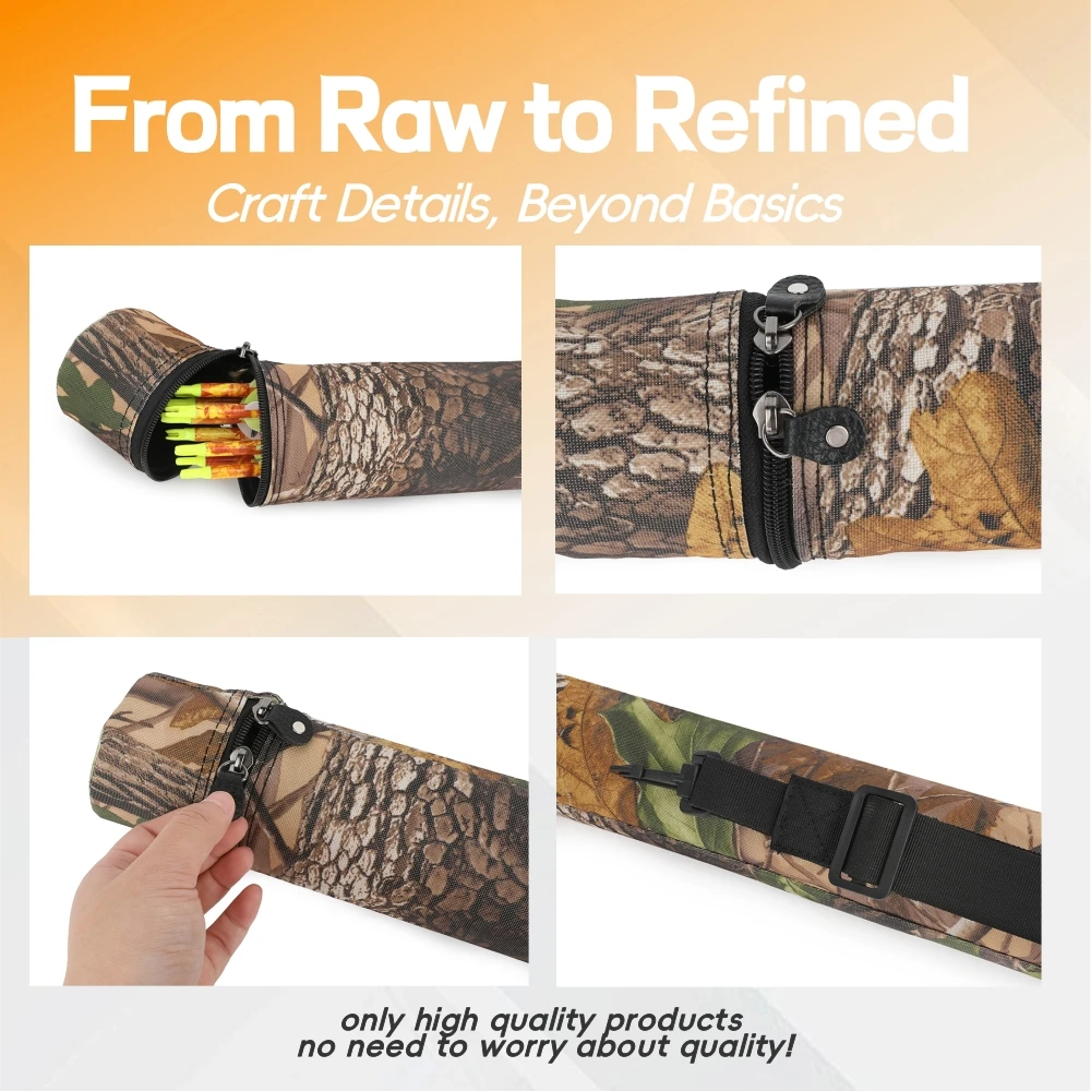 Funda porta flechas tubo PVC camo bandolera ajustable para arco - imagen 5