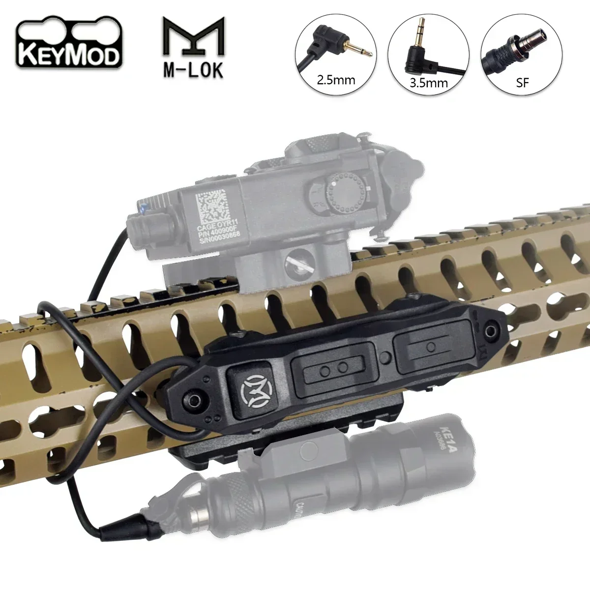 Surefire Interruptor Remoto Táctico Doble para Riel M-LOK y Keymod - imagen 5