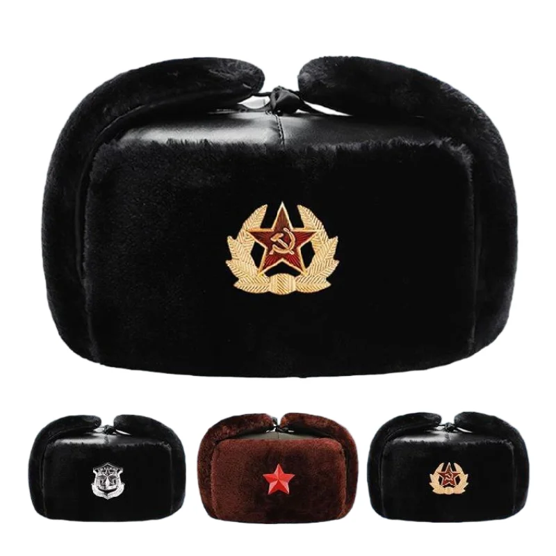 Gorro militar soviético de lana cálida resistente al frío exteriores - imagen 2