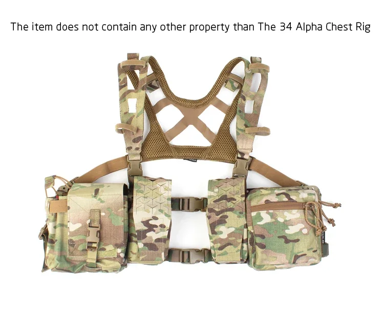Chest rig vista lateral con detalles de organización