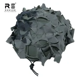 Funda casco táctico camuflaje 3D con tiras tipo hojas de árbol