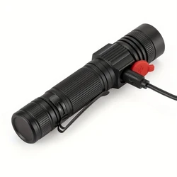Linterna LED T6 Zoom táctica USB para camping y senderismo
