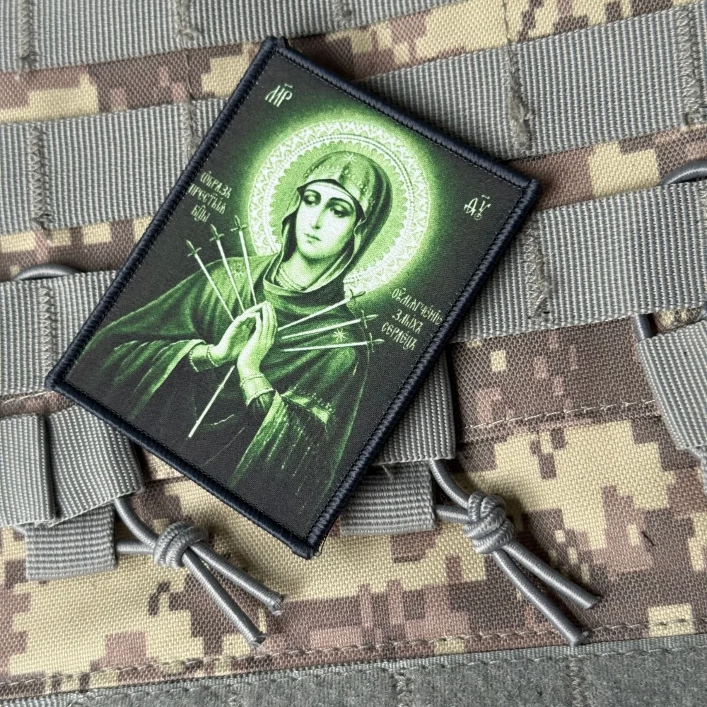 Parche táctico Virgen María velcro gancho y bucle para ropa - imagen 5