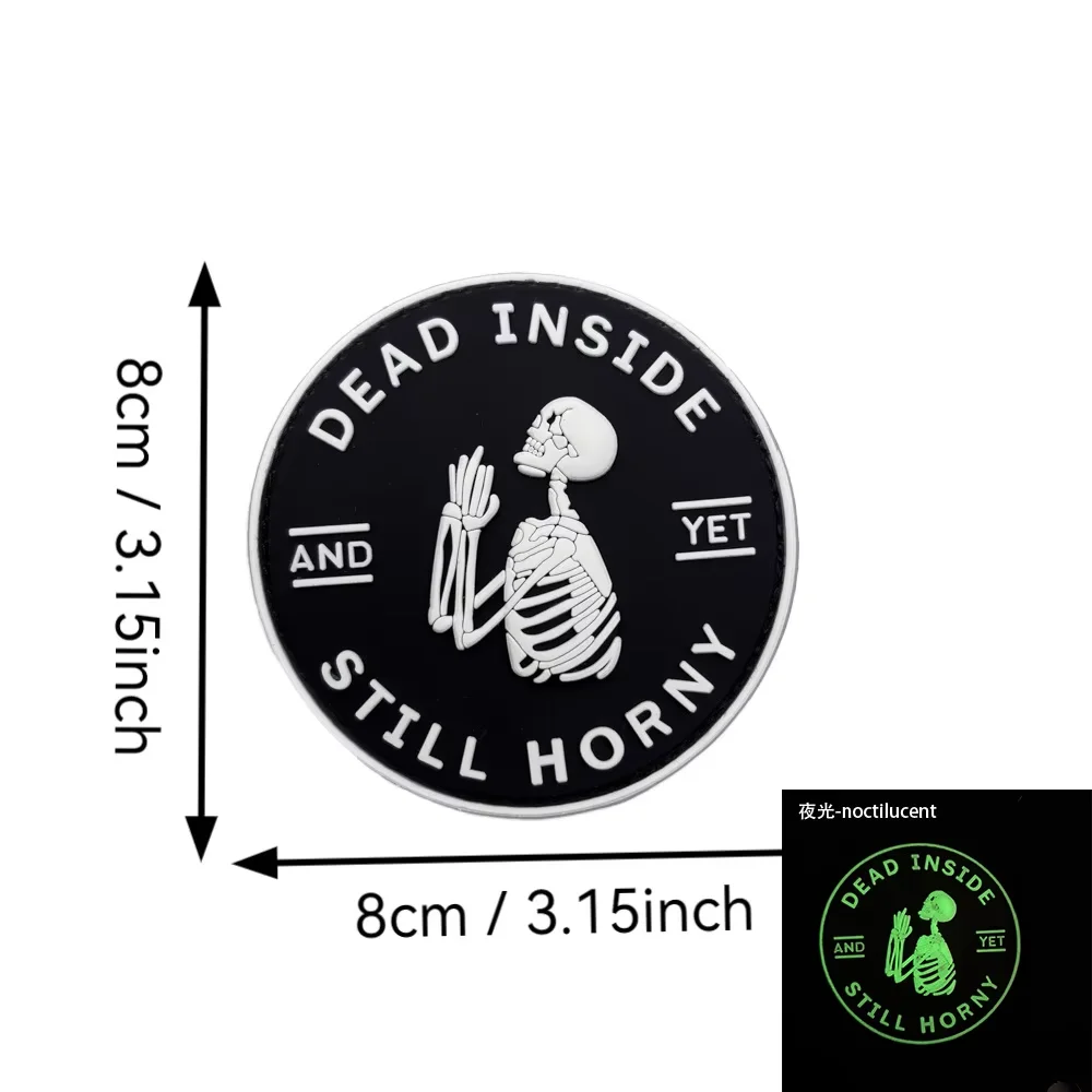 Parche táctico calavera Dead Still Horny – PVC para mochilas