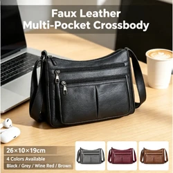 Bolso bandolera de cuero suave estilo diario para mujer
