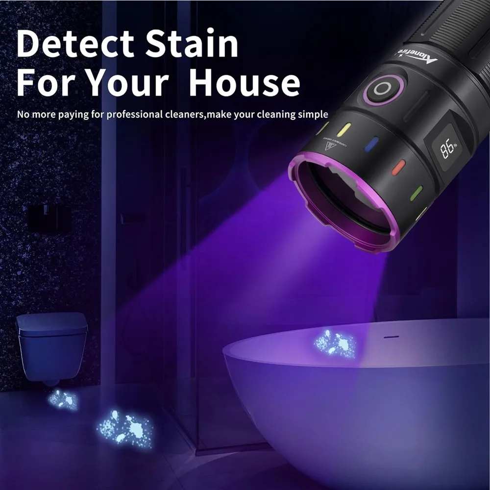 Linterna UV LED 365nm recargable USB – Luz negra de alta potencia - imagen 4