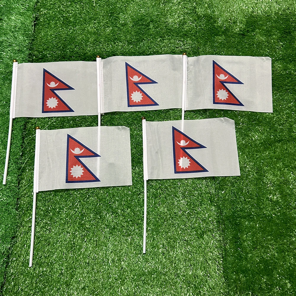 Bandera Nepal de mano en poliéster para deportes y decoración - imagen 4