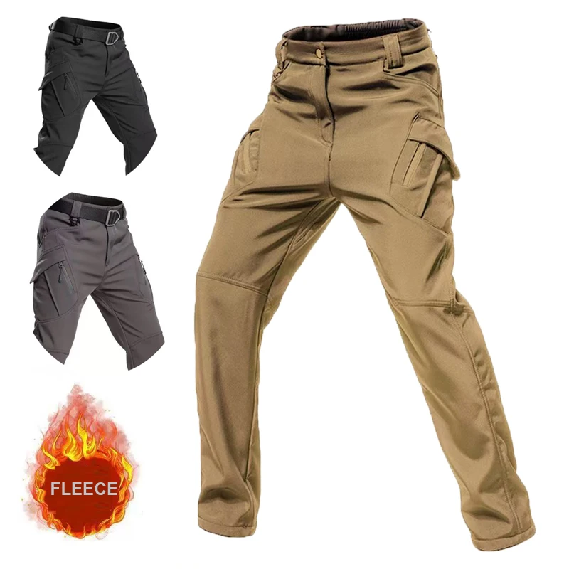 Pantalones tácticos militares hombre forro polar impermeable ripstop - imagen 4