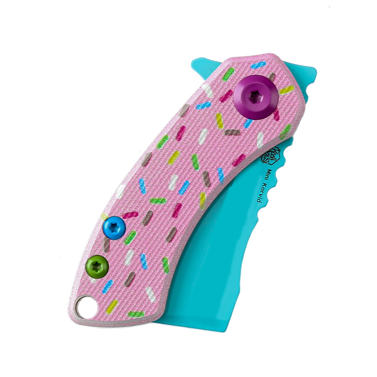Kansept Korvid cuchillo de bolsillo plegable G10 Donut verde anodizado - imagen 3