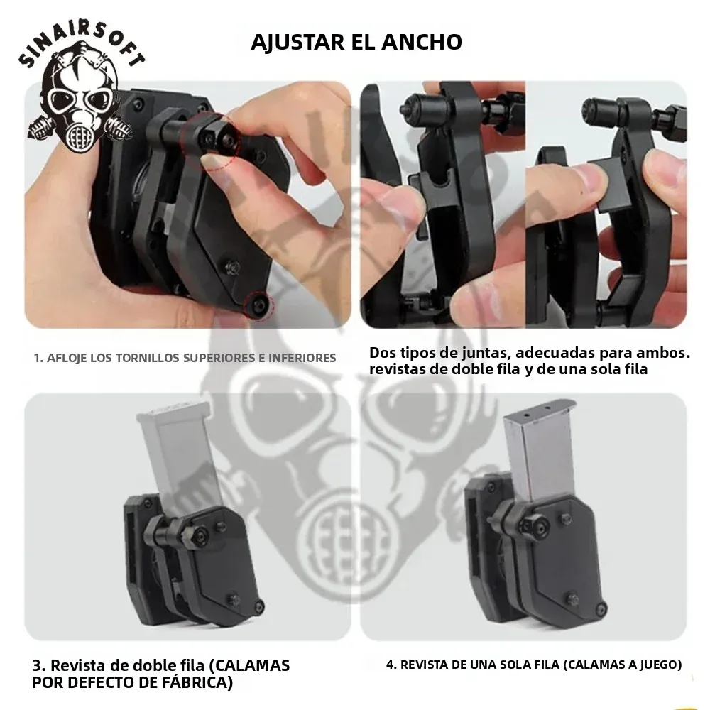 Portacargadores IPSC multiángulo para pistola de competición