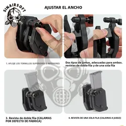 Portacargadores IPSC multiángulo para pistola de competición