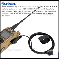 PTT VR-N76 externo de dedo para walkie talkie BT y manos libres