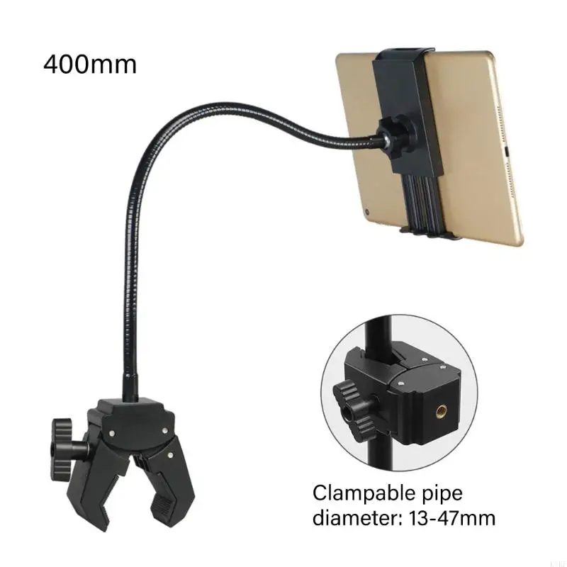 Soporte para tablet y teléfono con brazo metálico y ángulos regulables