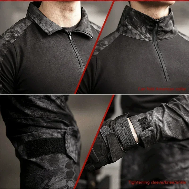 Uniforme táctico verde cargo resistente desgaste para hombre Airsoft - imagen 5