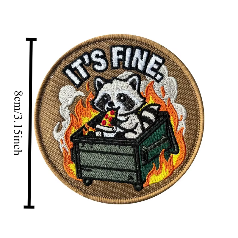 Parche velcro gancho y bucle mapache con guante – It's Fine - imagen 3