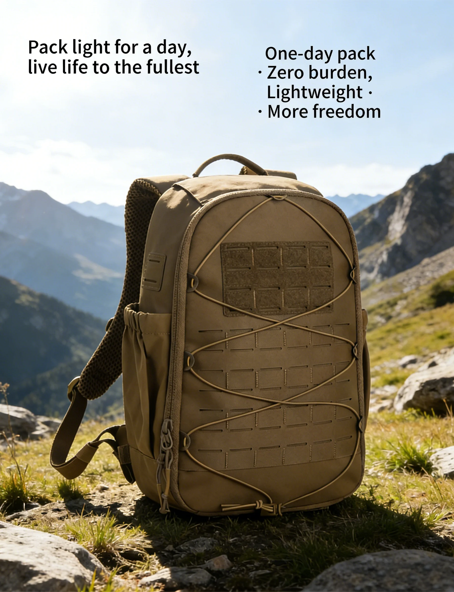 Mochila outdoor táctica con tejido 500D y diseño MOLLE