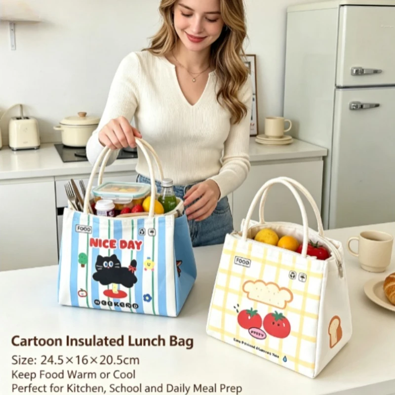 Bolsa térmica Bento gran capacidad aislamiento aluminio portátil - imagen 5