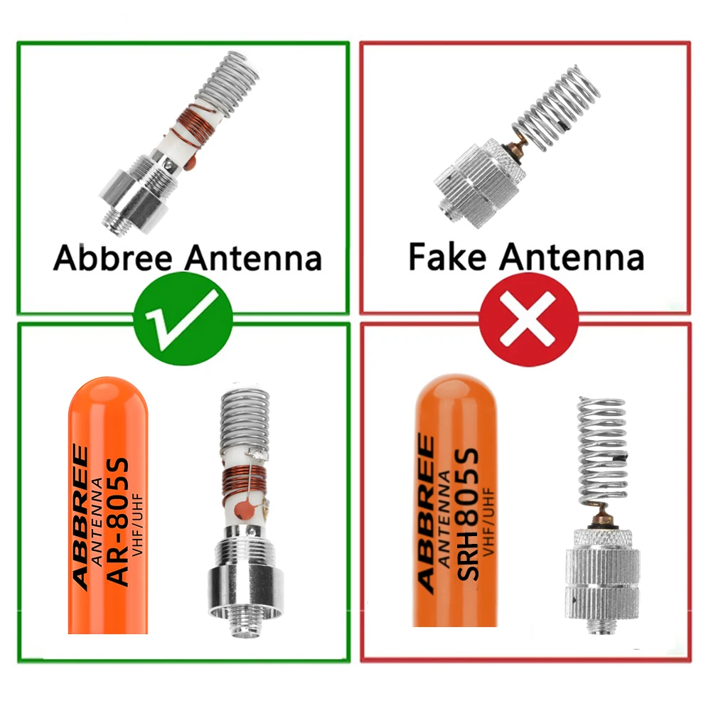 ABBREE AR-805S antena para emisora SMA hembra UHF/VHF