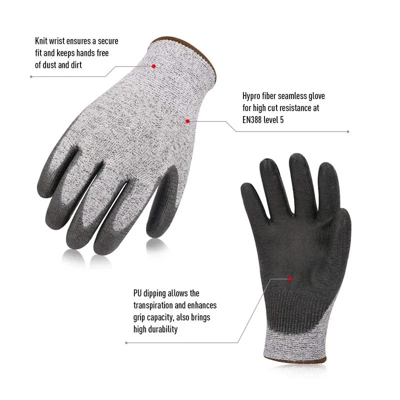 Guantes anticorte nitrilo nivel 5 SGS – Protección laboral - imagen 5