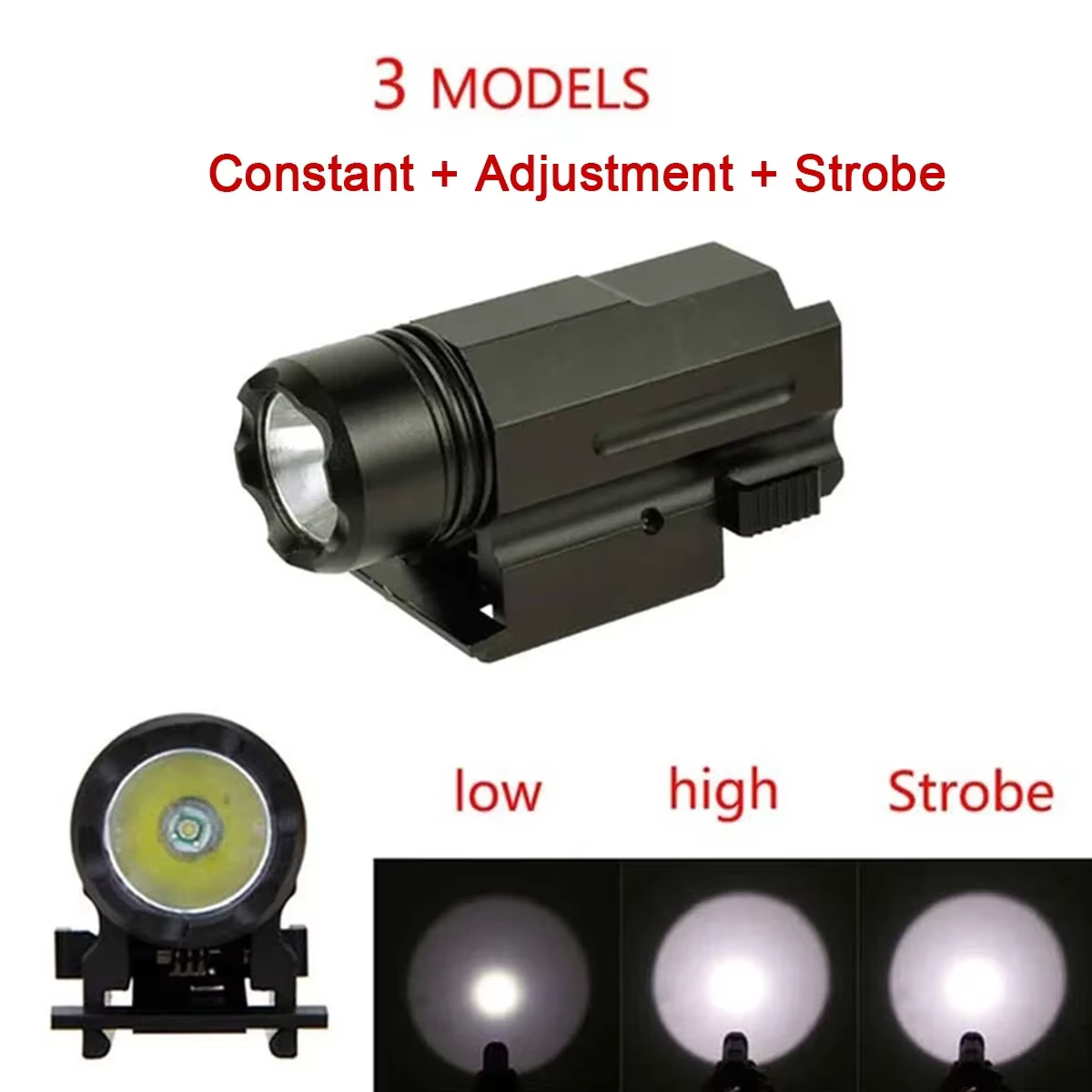 Linterna táctica LED blanca/verde – Montaje rápido raíl 20mm Airsoft
