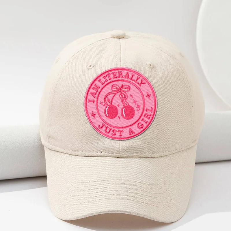 Parche bordado termoadhesivo Soy una chica para gorra - imagen 3
