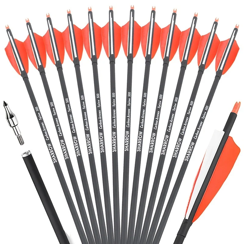 Flechas Carbono Archery 31,6" Plumas Pavo 100gr Pack 12 Ud - imagen 4