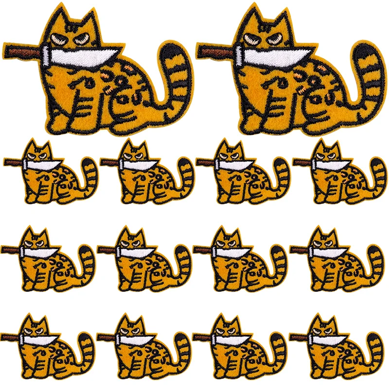 Parche bordado termoadhesivo gato – 10 uds para ropa o equipamiento MOLLE - imagen 2