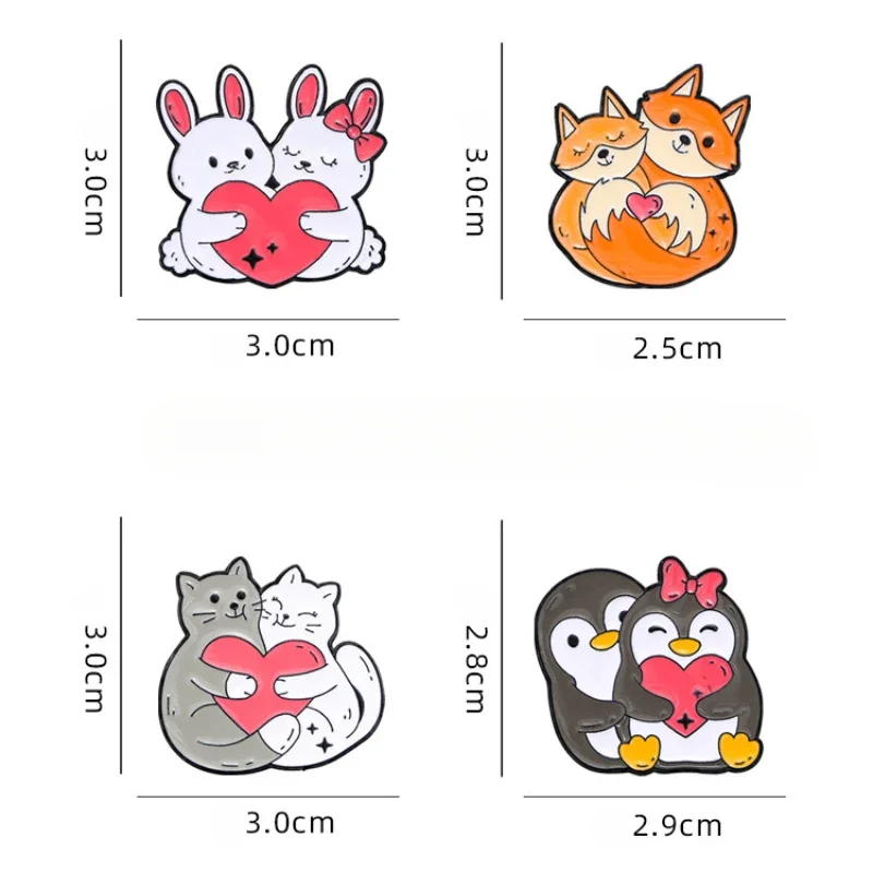 Broche pingüino gato conejo zorro San Valentín para ropa - imagen 5