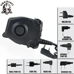 Cable adaptador PTT para auriculares tácticos Comtac II