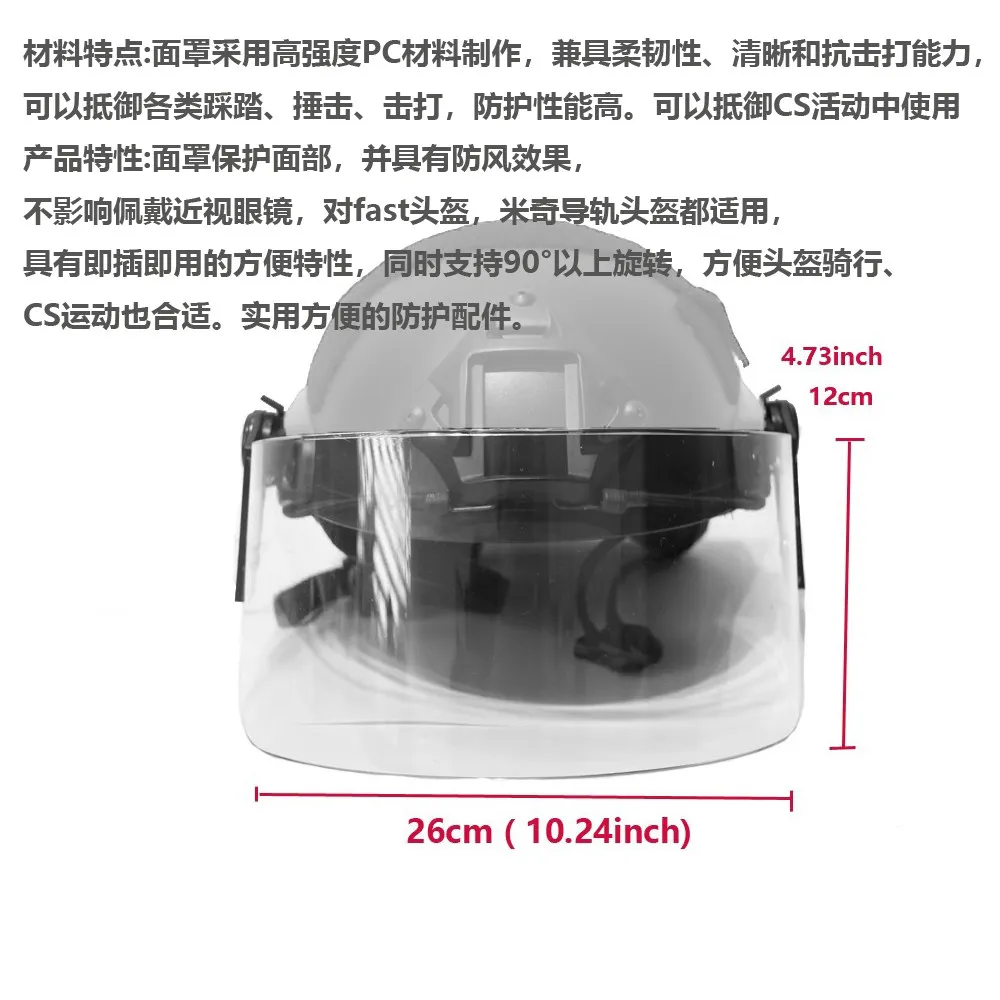 Máscara facial transparente de protección